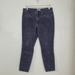 Ann Taylor Loft Pants Womens 12 Gray Corduroy Modern Skinny Ankle Cotton Stretch